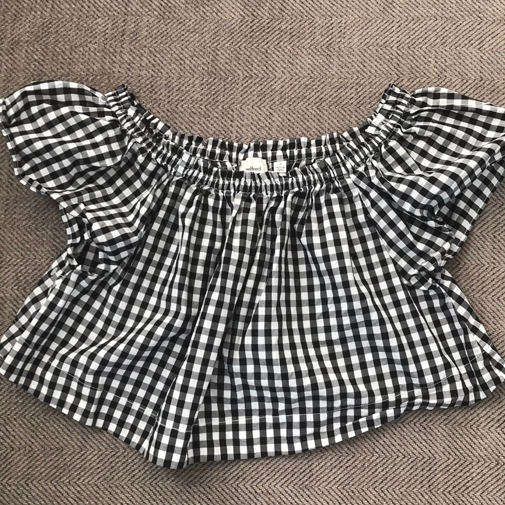 *NWOT* Aritizia gingham off shoulder top